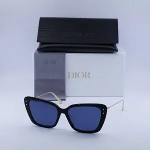 ?️ New Dior MISSDIOR B5F 12B0 Sunglasses - Black Frame, Blue Frame New Dior MISSDIOR S1U 12B0 Shiny Black/Gold/Blue 56-16-135  main image 3